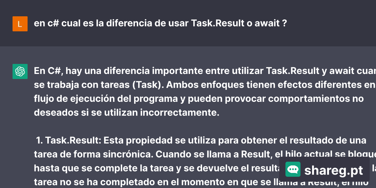 task result vs await